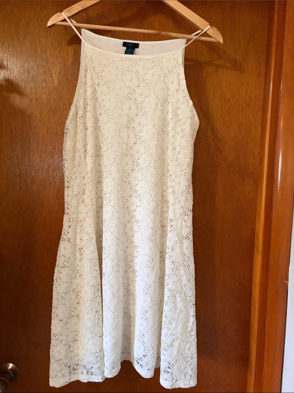 Rue21 Ivory Lace Dress with Spaghetti Straps